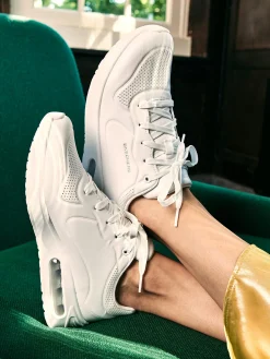 Skechers White Lace-up Comfort Trainer