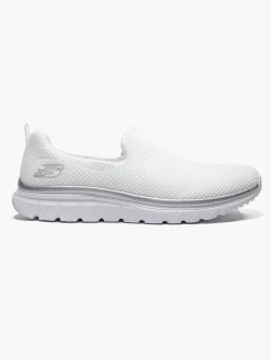 Skechers White Slip On Trainers