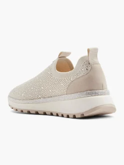 Slip On Knitted Trainer With Diamante Detail