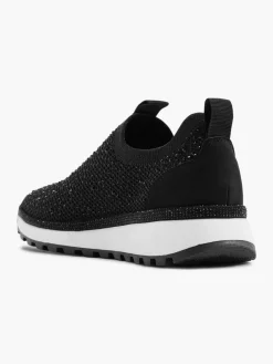 Slip On Knitted Trainer With Diamante Detail