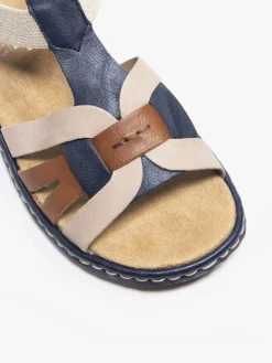 Tan and Navy Rieker Comfort Sandal