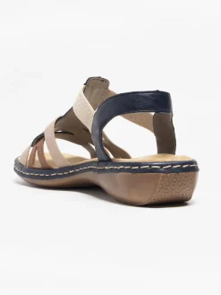 Tan and Navy Rieker Comfort Sandal