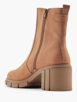 Tan Heeled Ankle Boot