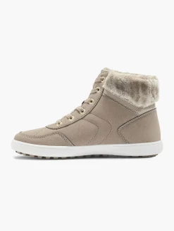 Taupe Hi Top Lace-up Boot