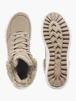 Taupe Hi Top Lace-up Boot