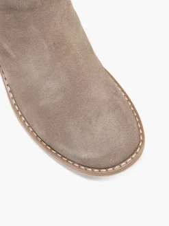 Taupe Suede Zip Detail Ankle Boot