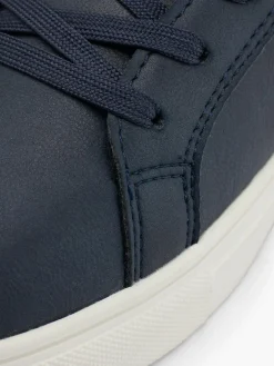 Teen Boy Lace Up Cupsole Trainers Navy Blue