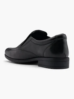 Teen Boy Leather Black Formal Slip On Shoes