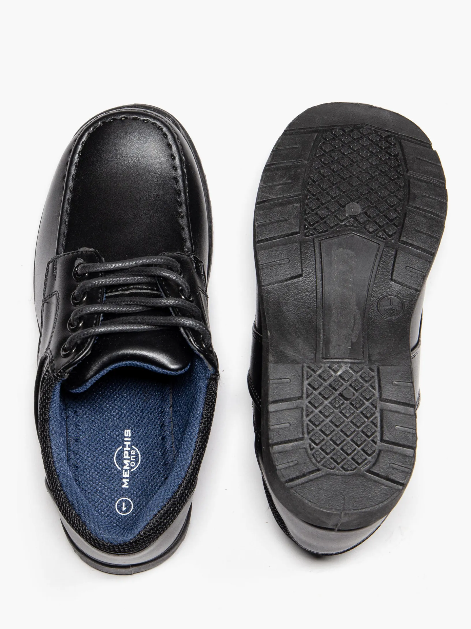 Teen Boys Black Chunky Lace Up Shoes