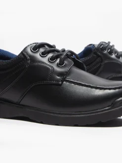 Teen Boys Black Chunky Lace Up Shoes