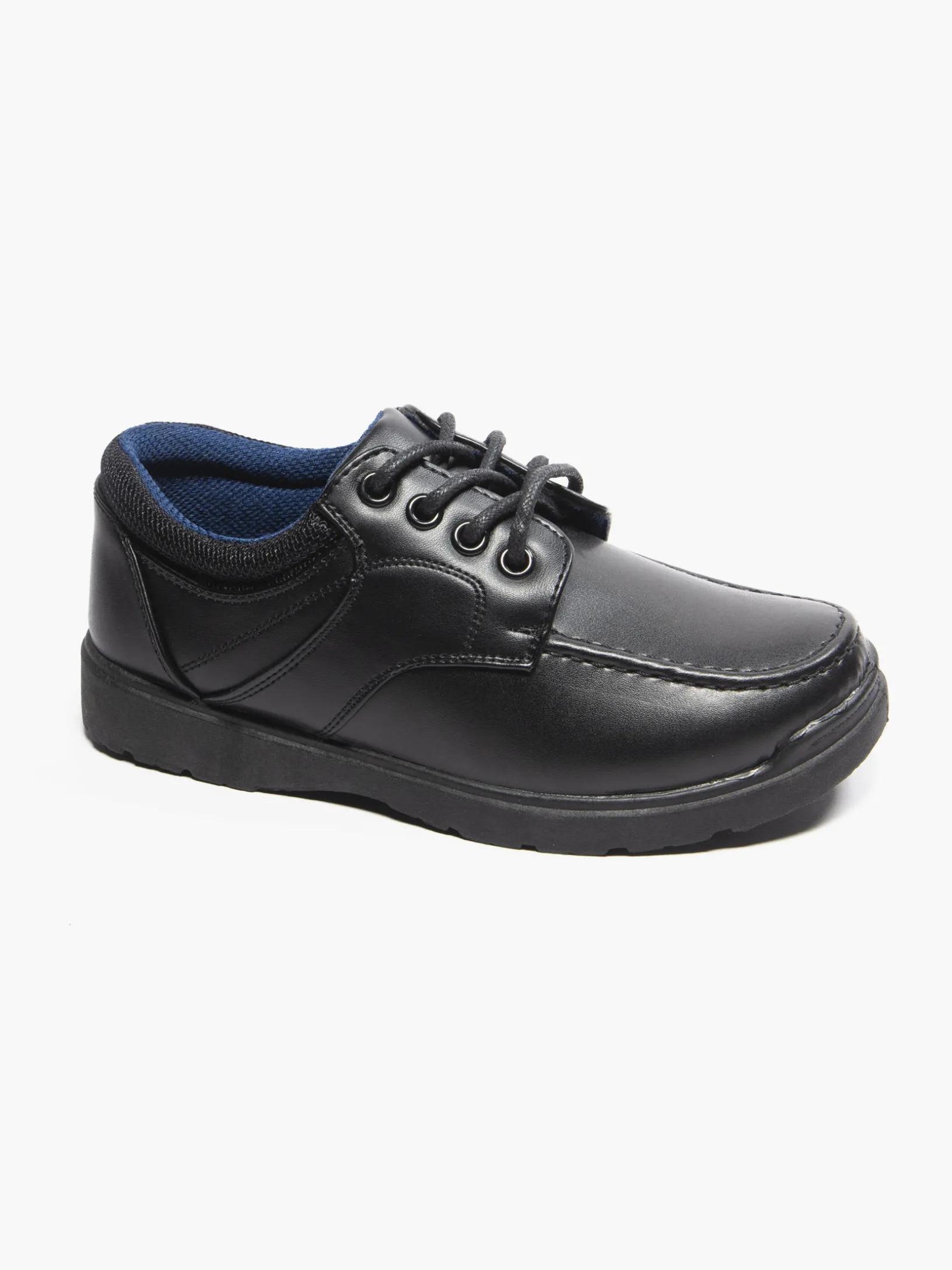 Teen Boys Black Chunky Lace Up Shoes