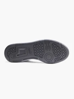 Teen Boys Puma White/Black Rebound V6 Mid Trainers