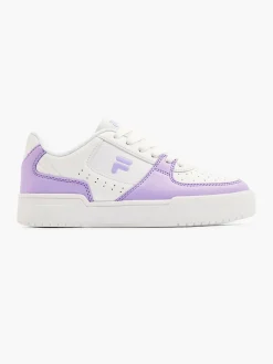 Teen White/Purple Lace Up Trainers