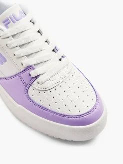 Teen White/Purple Lace Up Trainers
