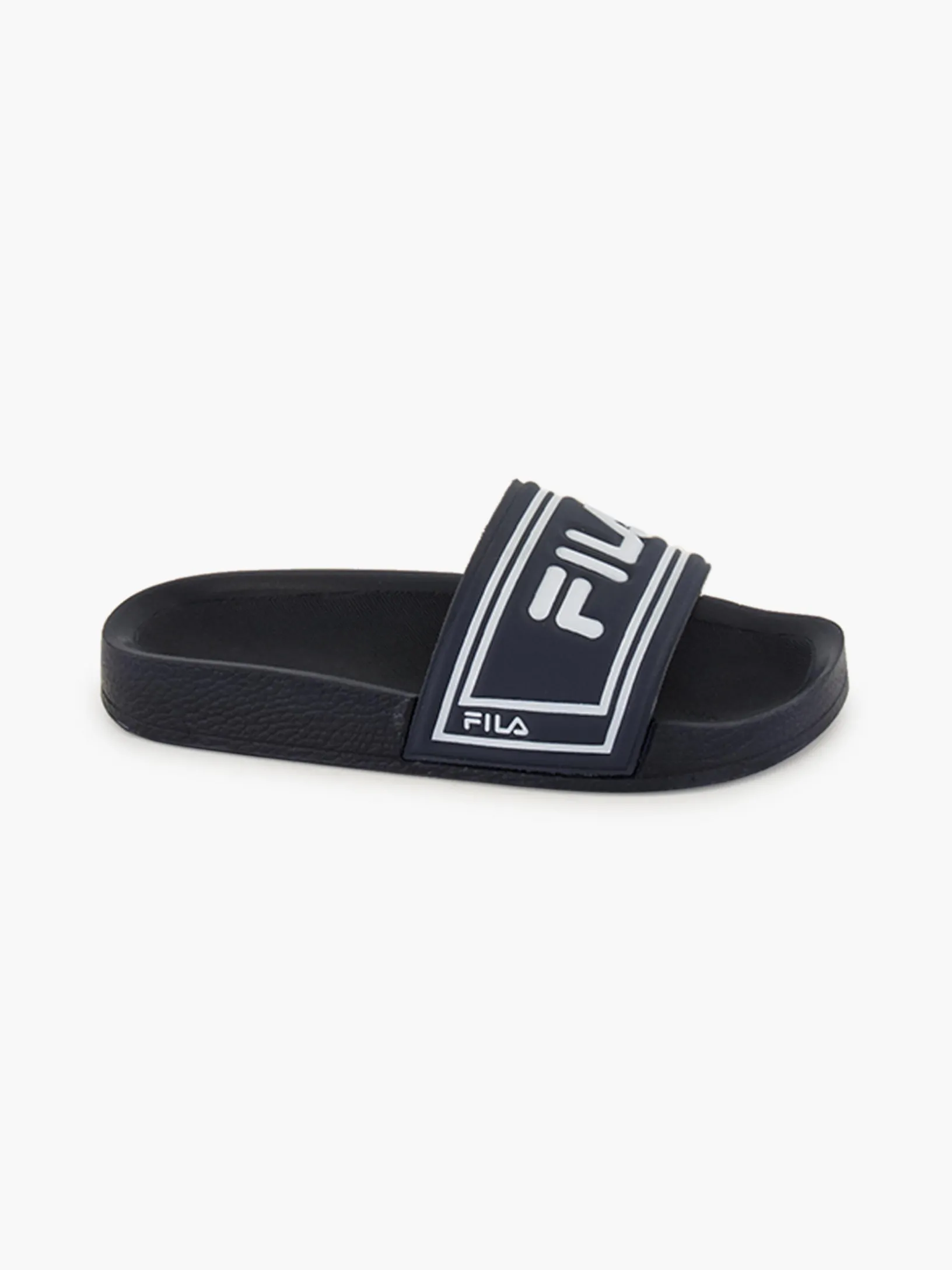 Teens Navy Blue Fila Sliders