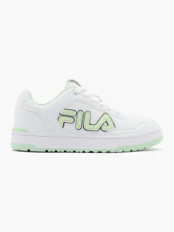 Teens White/Green Court Lace Up Trainers
