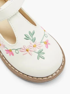 Toddler Girl Floral Embroidered T-Bar Shoe