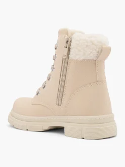 Toddler Girl Fur Trim Lace Up Ankle Boot