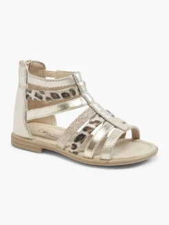 Toddler Girl Gold & Leopard Gladiator Sandals