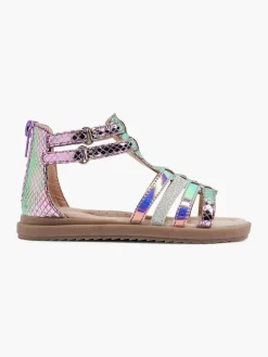 Toddler Girl Holographic Mermaid Caged Sandal