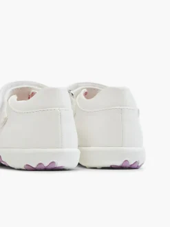 Toddler Girl White Butterfly Trim Bar Shoes