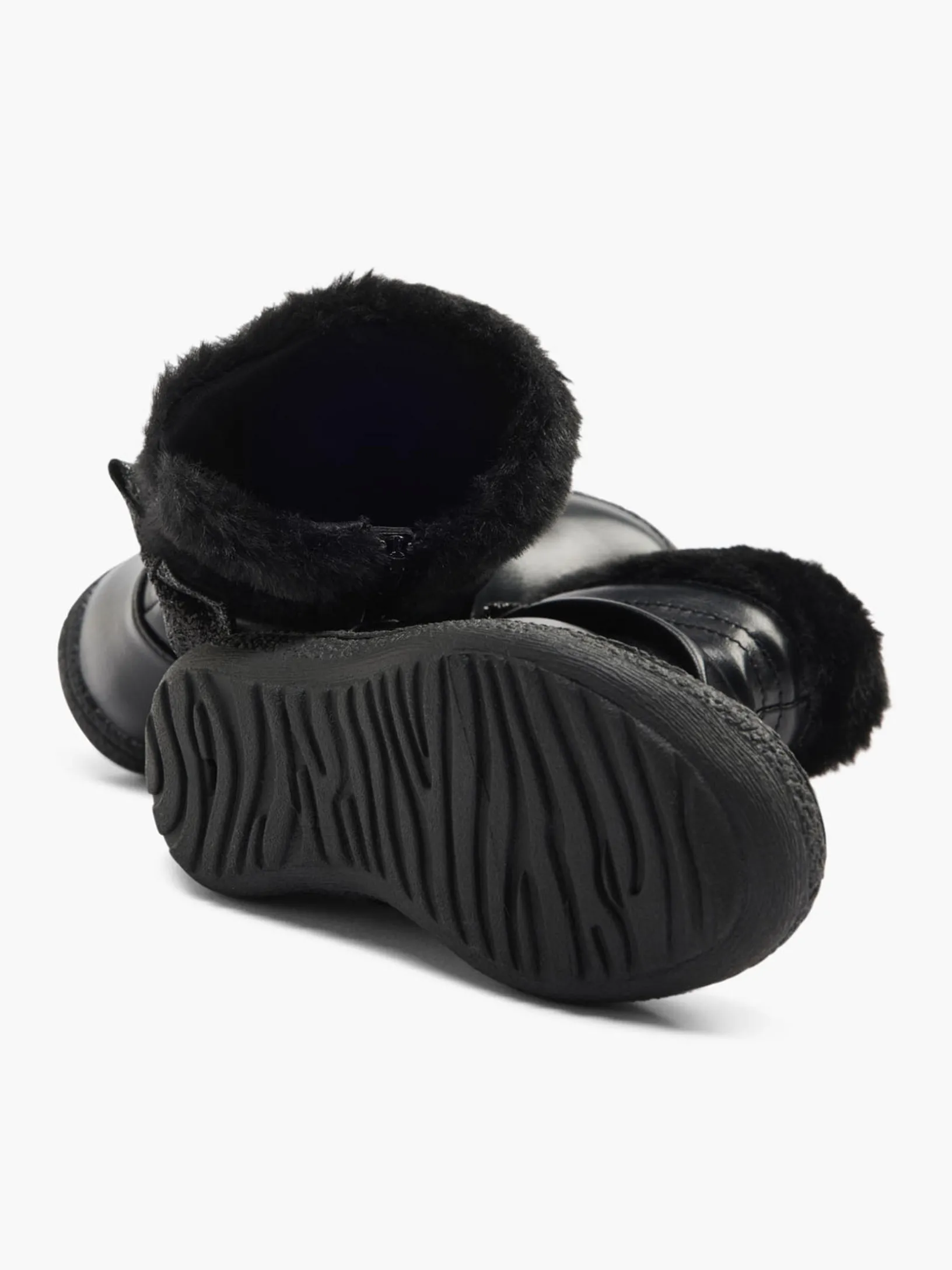 Toddler Girls Fur Trim Boots with Glitter Bow
