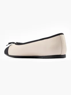 White and Black Contrasting Ballerina with Bow Detailing