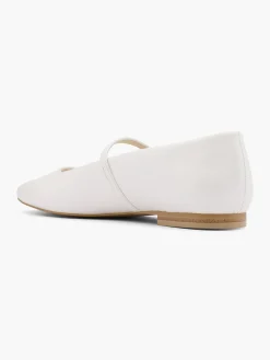 White Ballerina Shoe with Strap