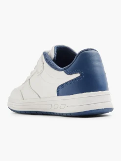 White/ Blue Junior Boys Velcro Trainer