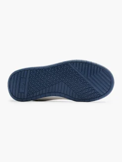 White/ Blue Junior Boys Velcro Trainer