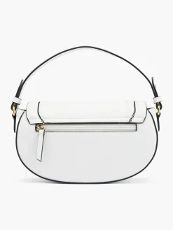 White Cross Body Hand Bag with Contrasting Edges