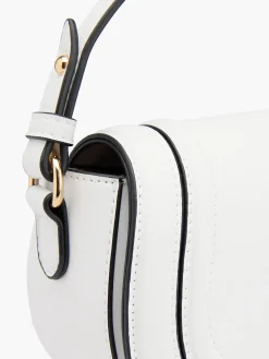 White Cross Body Hand Bag with Contrasting Edges