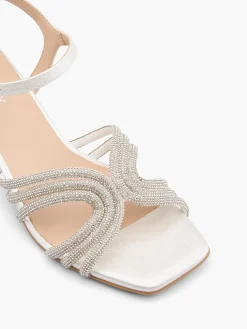 White Diamante Strapped Heeled Sandal