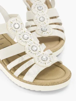 White Jewelled Comfort Gladiator Sandal