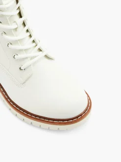 White Lace Up Ankle Boot