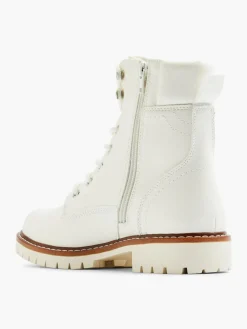 White Lace Up Ankle Boot