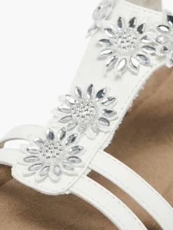 White Sandal With Flower Detail
