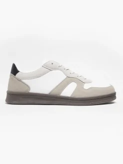 White/Grey Lace Up Casual Trainers