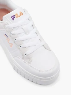 White/Grey/Orange Lace- Up Trainers