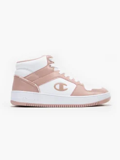White/Pink Rebound 2.0 Mid Trainers