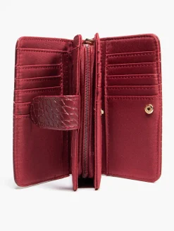 Wine Croc Print Purse