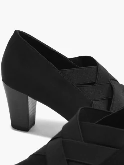 Women's Black Elasticated Heels