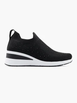 Women's Black Wedge Trainer