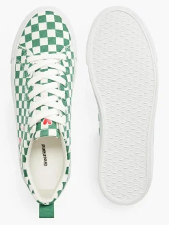 Women's Check Canvas Trainers
