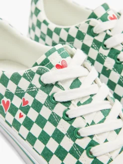 Women's Check Canvas Trainers